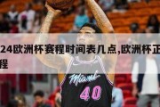 2024欧洲杯赛程时间表几点,欧洲杯正赛赛程