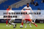 2017女足欧洲杯赛程表,2017女足欧洲杯赛程表格